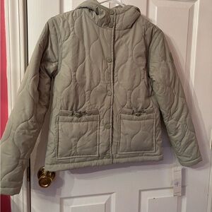 Madden girl light green jacket with hood! SZ 10/12! Quilted jacket! NWT